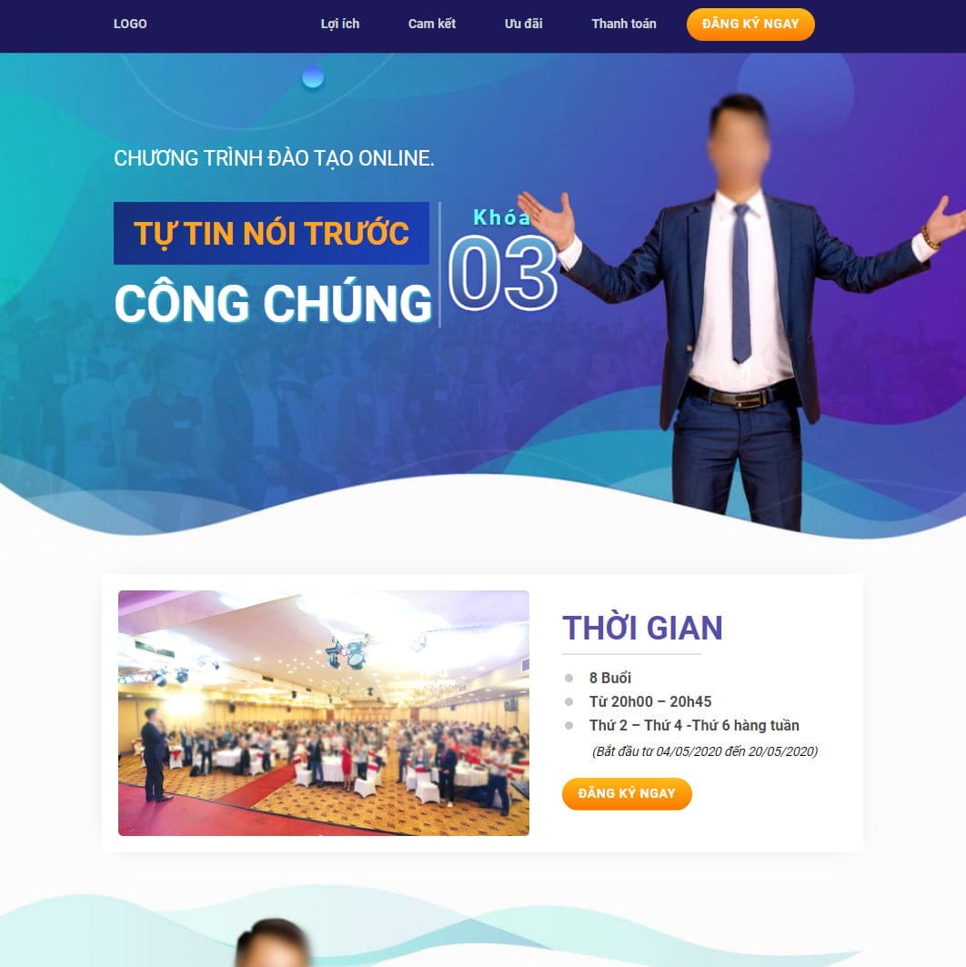 Theme wordpress landing page khóa học