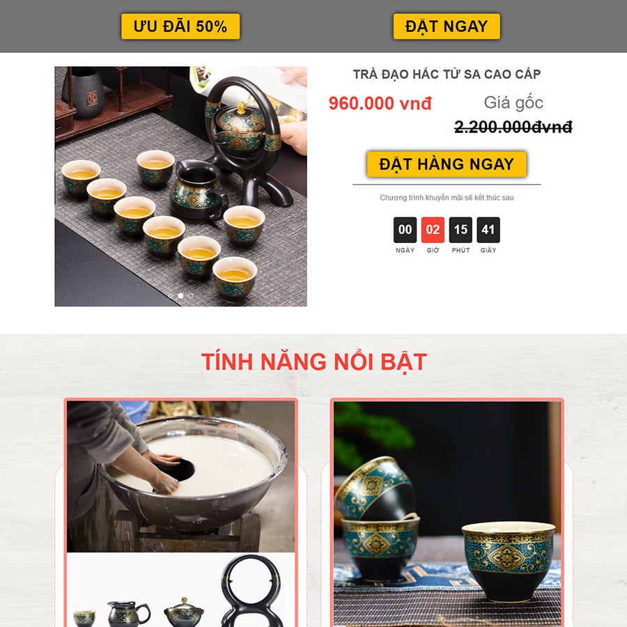 Theme WordPress landing page trà đạo