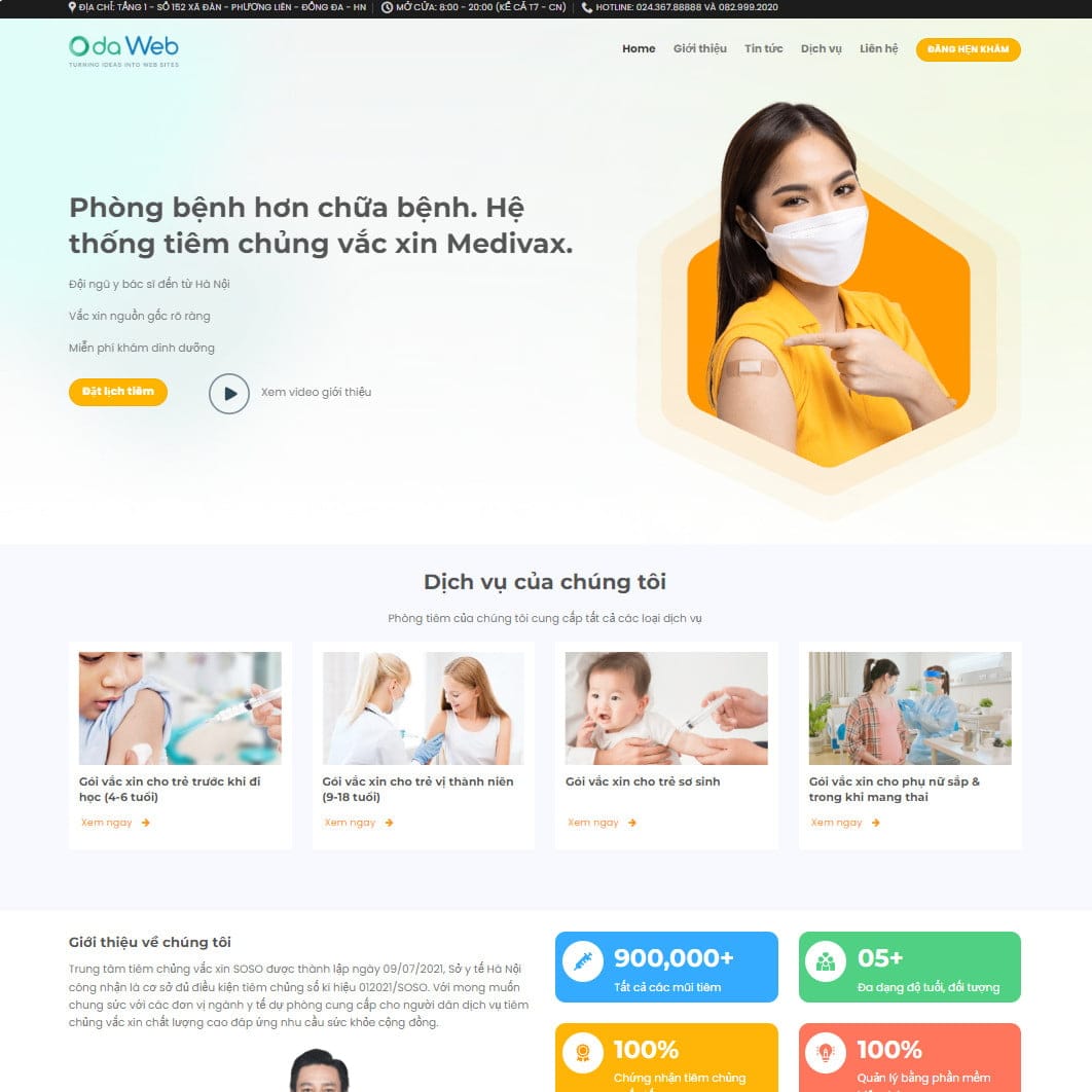 Theme wordpress phòng khám 03 – tiêm Vắc xin – tiêm chủng
